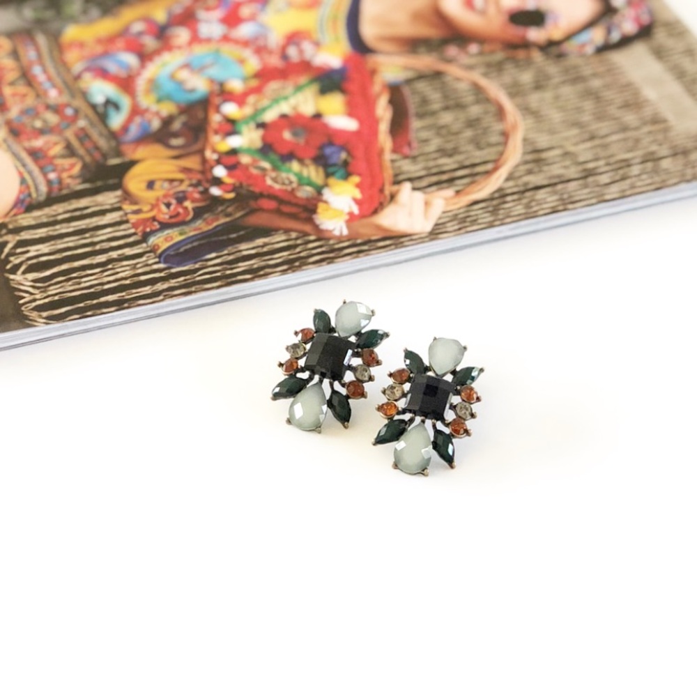 Blue & Green Statement Earrings
